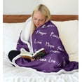 thumbnail image 2 of - Compassion Blanket (Brand)- Strength Courage Super Soft Warm F33Hugs, Get Well Gift Blanket Plush Healing Thoughts Positive Energy Love & Hope with Fluffy Comfort, 2 of 4