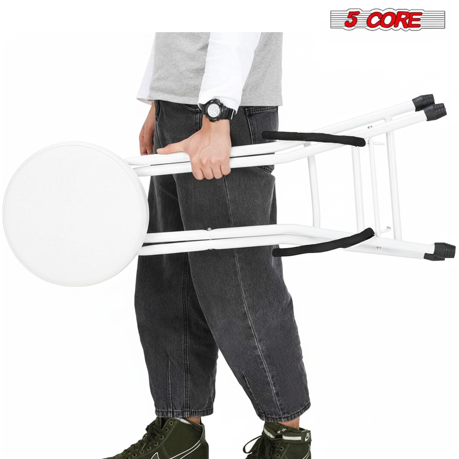 Guitar Stool with Built-in Neck Rest & Foot Rest, Foldable 3.15" Padded Chair Heavy Duty 350 lb Capacity, Portable Music Seat for Practice & Performance