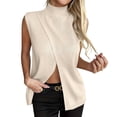 thumbnail image 2 of YanHoo Women's Sleeveless Sweater Vest Sleeveless Mock Neck Shirts Solid Color Pullover Tops Casual Business Blouses, 2 of 8