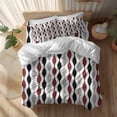 thumbnail image 2 of Black Red Gray Duvet Cover Set Twin Size Medieval Print Waves Geometric Soft Lightweight Comforter Covers 4 Piece Bedding Set with 1 Duvet Cover 1 Bed Sheet & 2 Pillow Shams, 2 of 8