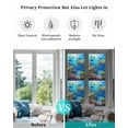 thumbnail image 4 of Window Privacy Film Blue Sea Turtle Ocean Stained Glass Window Film Decorative Sun Block Window Cover Colorful Coral Sea Underwater Window Clings Static Adhesive Sticker for Bathroom 29.5"x118", 4 of 7
