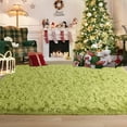 thumbnail image 4 of Homore Cute Fluffy Velvet Carpet Soft Washable Area Rugs for Bedroom/ Living Room Decoration,8'x10',Green, 4 of 8