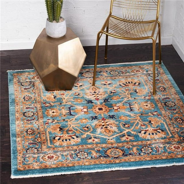 Unique Loom 3144408 4 Pi 5 Po x 4 Pi 5 Po Alcott Dorchester Carré Tapis&44; Turquoise