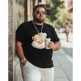 thumbnail image 4 of Men's T-Shirt Sleeping Bear Cloud Cute Cartoon Short Sleeve Casual Tee Classic Crew Neck T-Shirt for Men, 2XL, 4 of 7