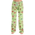 thumbnail image 2 of Christmas Pajama Pants for Women Christmas Gift Stockings Print Pjs Pants Soft Comfy Casual Sleep Lounge Pants Winter Pj Bottoms Fluorescent Green,M, 2 of 5
