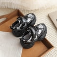 thumbnail image 4 of yboeqw Little Girls Hook and Loop Light‑Up Sneakers Glitter Patchwork Upper LED Flashing Sole Lightweight Non‑Slip Chunky Athletic Shoes for Little Girls, 4 of 8