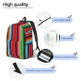 thumbnail image 3 of Disketp Mexican Serape Blanket Stripes Mochila de Lona Estampada, Mochila Escolar de Viaje Ligera para Estudiantes y Portátil-Small, 3 of 5