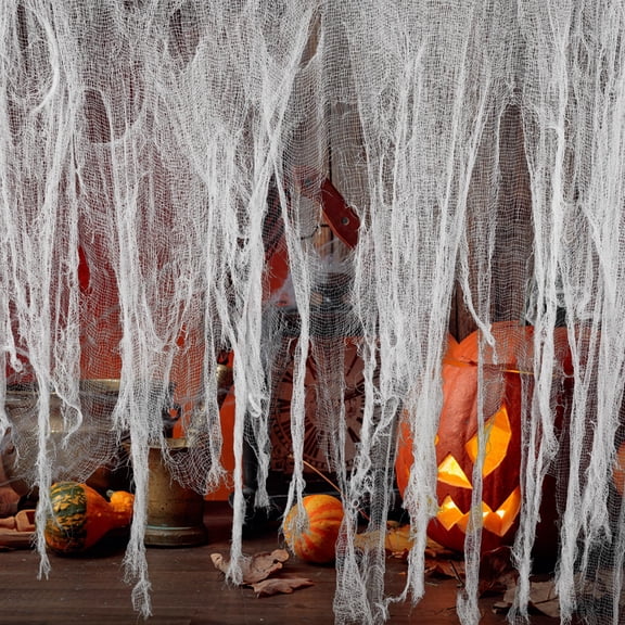 Ebaokuup 200" x 59" Large Halloween White Creepy Cloth, Spooky Gauze Decoration