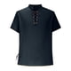 thumbnail image 2 of pstuiky Mangas cortas para hombre, Camisa de estilo hippie para hombre, de manga corta, estilo playero, informal, con cuello levantado y cuello vuelto. camisas casuales para hombre m, 2 of 5
