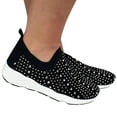 thumbnail image 2 of Oyedens Womens Slip on Walking Shoes Glitter Rhinestones Running Sneakers Memory Foam Non Slip Work Shoes, 2 of 4