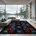 thumbnail image 2 of ODIKA 8'x10' Washable Area Rug Non-Slip Chair-Friendly Mat Dice Arcade Console Icons Throw Alfombra Video Led Desk Gamer Flowing Dynamic for Dining Room, Large Office, Lounge, 2 of 7