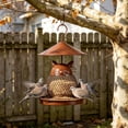 thumbnail image 7 of Metal Hanging Bird Feeder,Cute Cat Mesh Food Dispenser,Unique Profile Art Design for Courtyard Landscape,Home Garden Decor,Outdoor Bird Feeding,Brown, 7 of 7