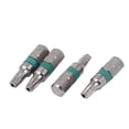 thumbnail image 1 of Juego de 4 puntas de destornillador de seguridad magnético Torx TS20 de 25 mm x 6.3 mm, 1 of 4
