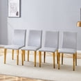 thumbnail image 2 of Four Gray Pu Dining Seats - Comfortable And Versatile, With Metal Construction Of 4 Chairs In Modern Comfortable, Soft Sponge Filling Stable, 2 of 7