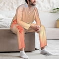 thumbnail image 7 of Naloa The Sunset of Dandelion Men’s Pajamas Set - Long Sleeve Button Down Sleep Shirt and Pajama Bottoms Sleepwear Set-XX-Large, 7 of 7