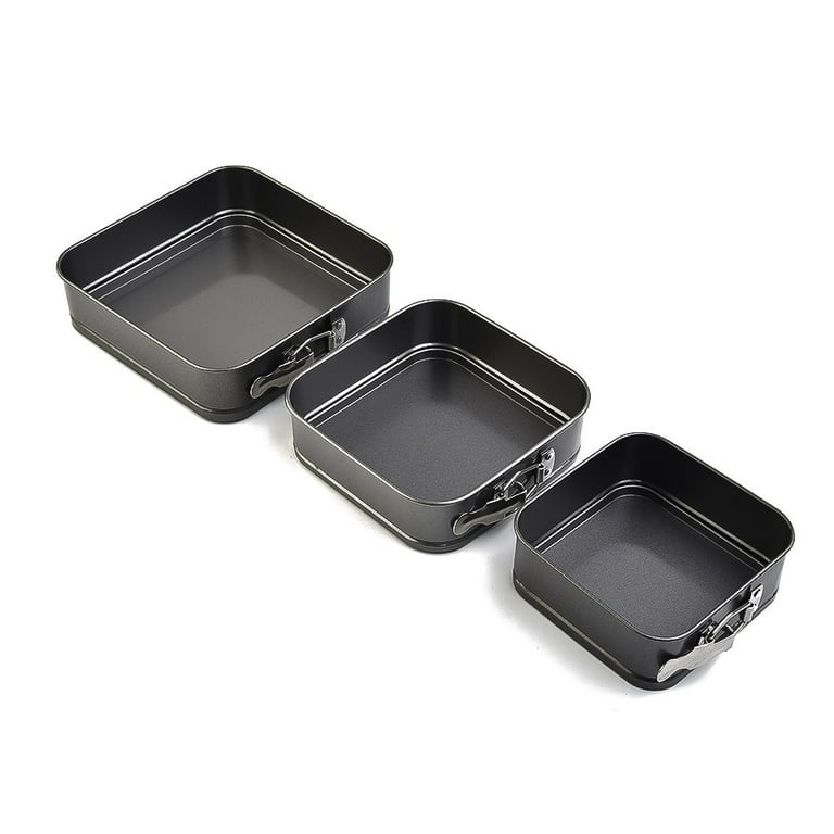 GGEROU Rectangle Deep Baking Pan Set,3 PCS Aluminum Cake Pan,Non