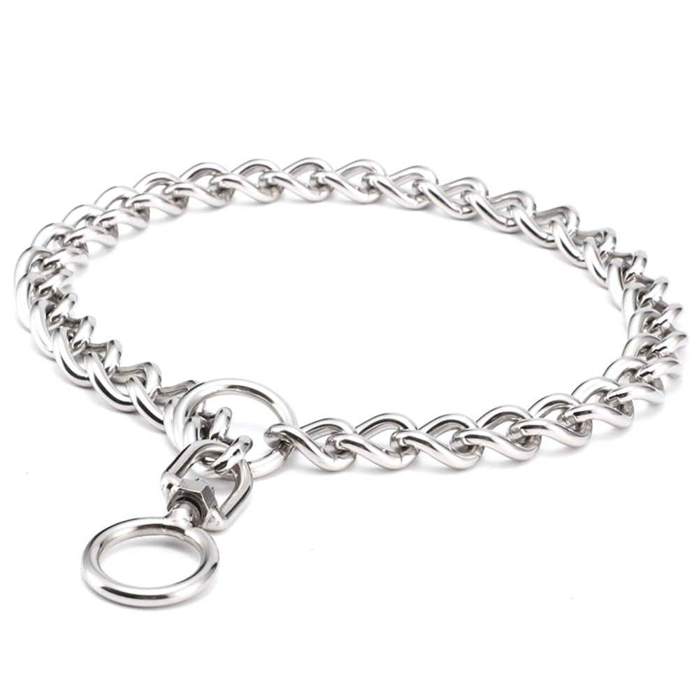 BOZLUN Chain Dog Training Choke Collar, Durable Dog Collar, Adjustable
