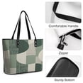 thumbnail image 4 of Sage Green Woman Leather Handbags Large Tote Bag Fashion Portable Handbags With Zipper, 4 of 7