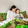 thumbnail image 5 of Manfei Kids Teens Personalized Initial Letter R 3 Pieces Queen Comforter Set,Brown Green Ultra Soft Bedding Sets,Construction Game Bedding Comforter Set,Breathable Home Decor,Reversible, 5 of 8