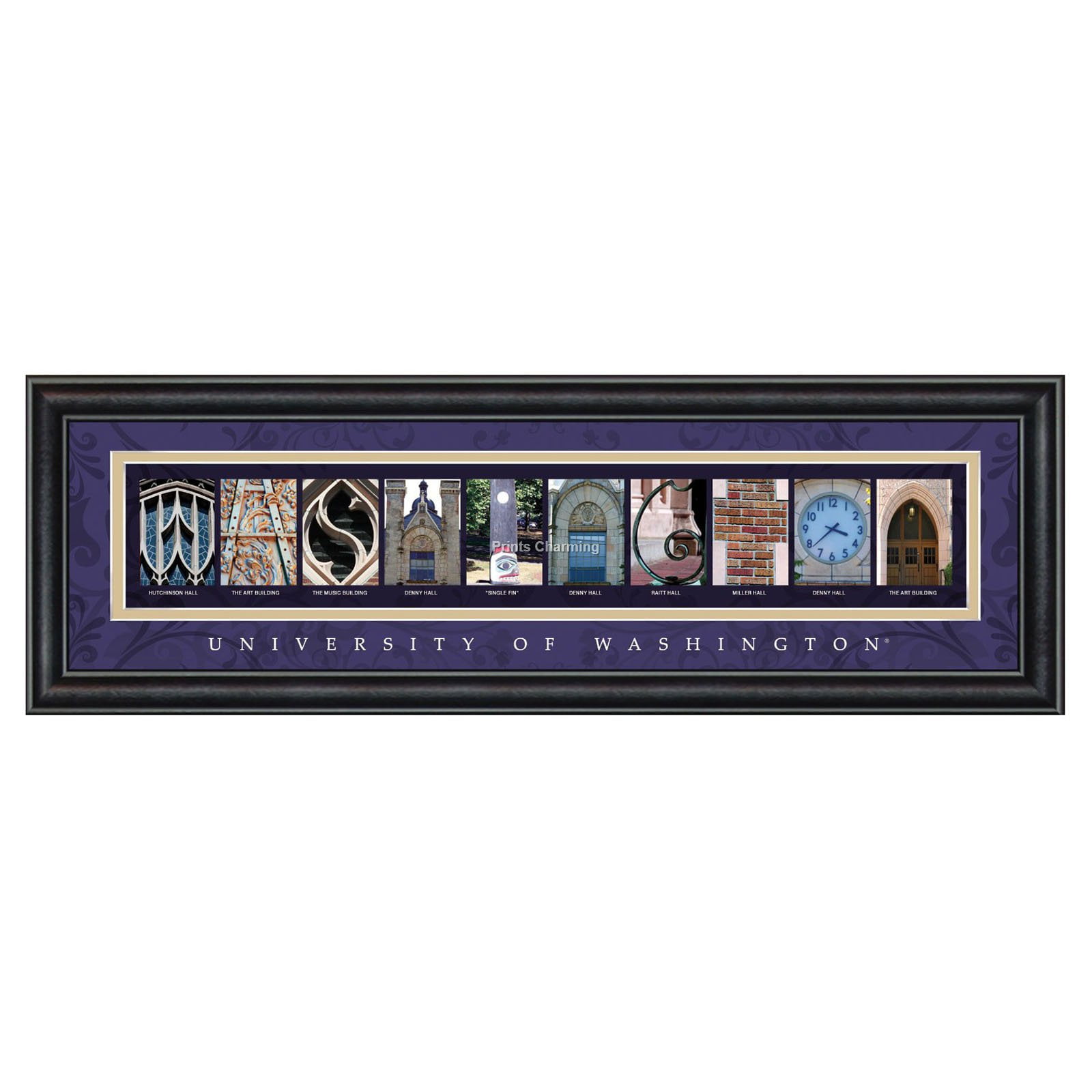 Framed Letter Wall Art University of Washington 24W x 8H in