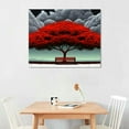 thumbnail image 3 of JRXY Abstract Red Tree of Life Landscape Canvas Painting Posters and Prints Modern Wall Art for Home Decor 16x12in, 3 of 5
