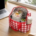 thumbnail image 4 of Dmlowu Insulated Lunch Bag for Women Men, Reusable Large Capacity Food Cooler Bag with Handle, 3 Layer Thermal Lunch Box for Work Picnic Beach Camping, 4 of 7