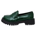 thumbnail image 2 of Mostsola Women's Low Heel Penny Loafers Shoe Lug Sole Slip on Patent Leather Loafers, 2 of 9