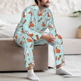 thumbnail image 7 of Naloa Rabbit Is Eating Carrots Men’s Pajamas Set - Long Sleeve Button Down Sleep Shirt and Pajama Bottoms Sleepwear Set-X-Large, 7 of 7