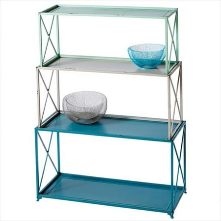 3 Piece Distressed Teal Gray And Seafoam Green Stackable Display 3 Piece Distressed Teal Gray And Seafoam Green Stackable Display Book Shelf 35 75
