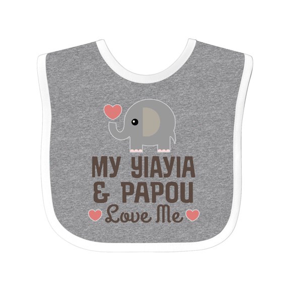 Inktastic My Yia Yia and Papou Love Me Boys or Girls Baby Bib