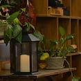 thumbnail image 6 of YAKii Hanging Glass Panes Lantern Portable Led Candle Light Operated by 3AAA Battery Use for Garden Yard, Indoor & Christmas Day Decoration etc (Black 2PCS), 6 of 9