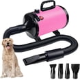 thumbnail image 1 of Séchoir à Poils pour Chien à Grande Vitesse avec 4 Embouts, 5,2 Hp / 3800 W (Super Cyclone Professionnel), Séchoir pour Chien à Température Réglable en Continu, Rose, 1 of 5