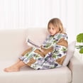 thumbnail image 4 of Yorkie Dog and Flower Florals Blanket Hoodies for Kids 6-13YR Oversize Wearable Blanket Hoodies for Boys Girls Teens, 4 of 7