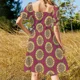thumbnail image 5 of Vestido de manga corta rosa y verde, vestido de verano coreano, vestidos para mujer, vestido de verano, ropa para mujer, 5 of 7