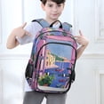 thumbnail image 6 of FORMRS Unisex School Backpack 17" Student Travel Bag with Laptop Compartment, Purple Window Scene, 6 of 7