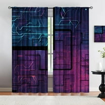 Kids Room Darkening Curtains, Outer Space Window Curtains, Modern Technology Style Blackout Curtain, Efficient Shading and Energy Saving Apply to Bedroom Living Room Bathroom-W42xL54in