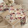 thumbnail image 2 of Ambesonne Garden Table Runner & Placemats, Watercolor Roses Peonies, Placemat 4 pcs + Runner 14"x90", Dried Rose Cream Ruby, 2 of 2
