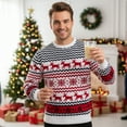 thumbnail image 6 of Tumao Christmas Sweaters for Men Family Couples Reindeer Snowflake Print Sweater Round Neck Long Sleeve Pullover Sweater Tops for Christmas, parties, 6 of 6