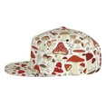 thumbnail image 3 of Daiia Cartoon Mushrooms print Flat Bill Hats Flat Brim Trucker Cap Baseball Cap Adjustable Classic Low Profile Hat Unconstructed Plain Cap, 3 of 9