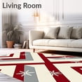 thumbnail image 2 of ODIKA 4'x6' Machine Washable Non-Slip Area Rug, Classic Festive Stripes Interwoven with Subtle Snowflake Accents High Traffic Rug, Red, 611504, 2 of 7