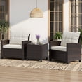 thumbnail image 2 of Walsunny 3 Pieces Patio Furniture Set Outdoor Wicker Conversation Bistro Set Outdoor Patio Chairs with Tempered Glass Table Beige, 2 of 9