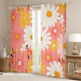 thumbnail image 2 of Feelyou Orange Groovy Floral Blackout Curtains Set of 2 (52x84 Each) for Kids, Kawaii Plant Botanical Window Curtains, Cute Cartoon Daisy Curtains and Drapes, Living Room Curtains Decor, 2 of 6