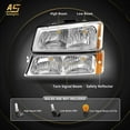 thumbnail image 2 of TopGearAutosport 2PCS Headlight Restoration Kit, Amber Reflector Headlamp,Headlights for Car,Replacement Left and Right for 2003 2004 2005 2006 Chevy Silverado Avalanche 1500/2500/3500, 2 of 8