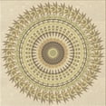thumbnail image 1 of Ahgly Company Machine Washable Indoor Square Transitional Khaki Gold Area Rugs, 4' Square, 1 of 1