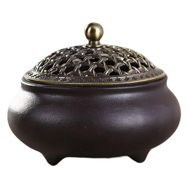 Figura de soporte de horno de quemador de estilo chino, adorno Feng Shui para el hogar A-Marrón Negro