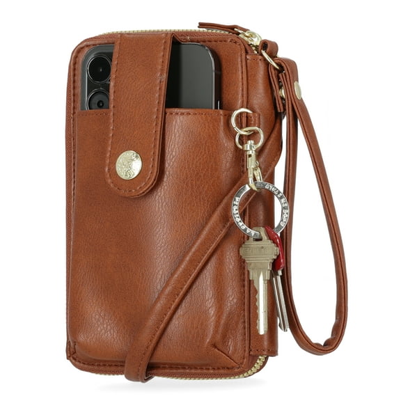 Mundi Jacqui Vegan Leather RFID Womens Crossbody Cell Phone Purse Holder Wallet