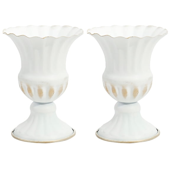 FUEENIRVA Elegant Wrought Iron Flowerpot for Flower Arrangement 2Pcs 6.3x4.7in