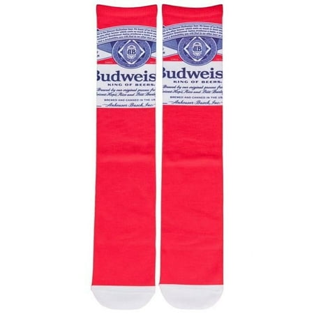 Budweiser Budweiser King of Beers Genuine Logo Crew Socks, Red