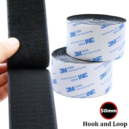 Multi-Purpose Black Sticky Back – 2 Inch x 10FT Roll, No-Residue Removal for Long Runs & Trim