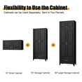 thumbnail image 6 of Polup 90"H Black Steel Kitchen Pantry Cabinet - Freestanding 4-Door Storage with 3 Adjustable Shelves, 1 Drawer & Anti-Tipping Design for Home, Garage, Laundry, 6 of 8